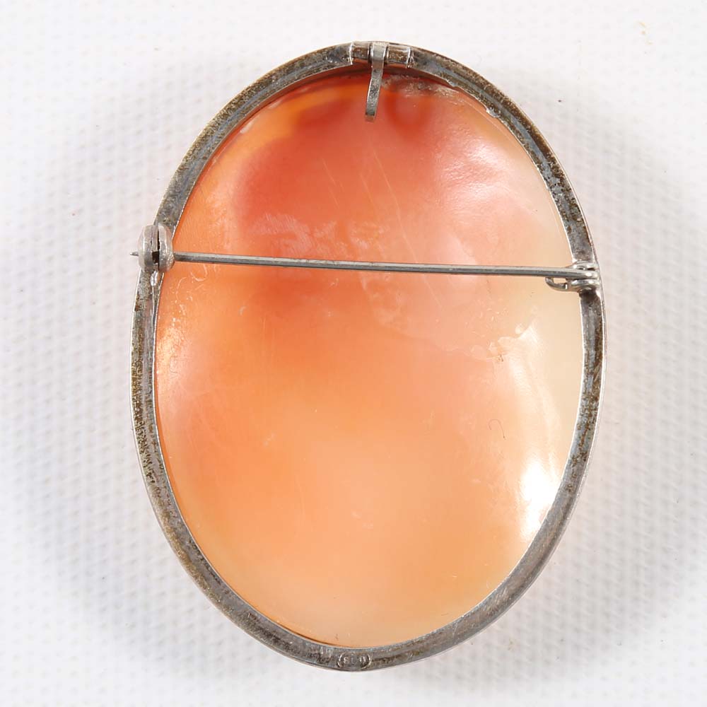 Two 800 Silver Cameo Pendants