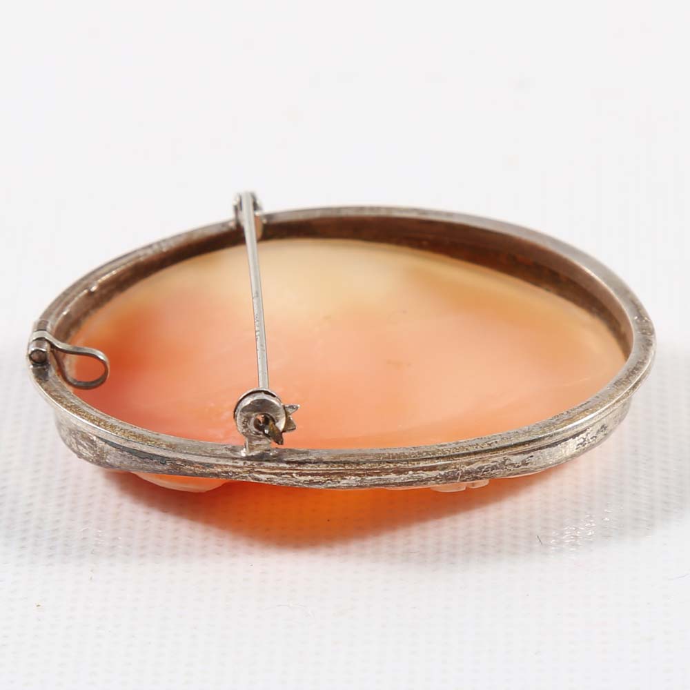 Two 800 Silver Cameo Pendants