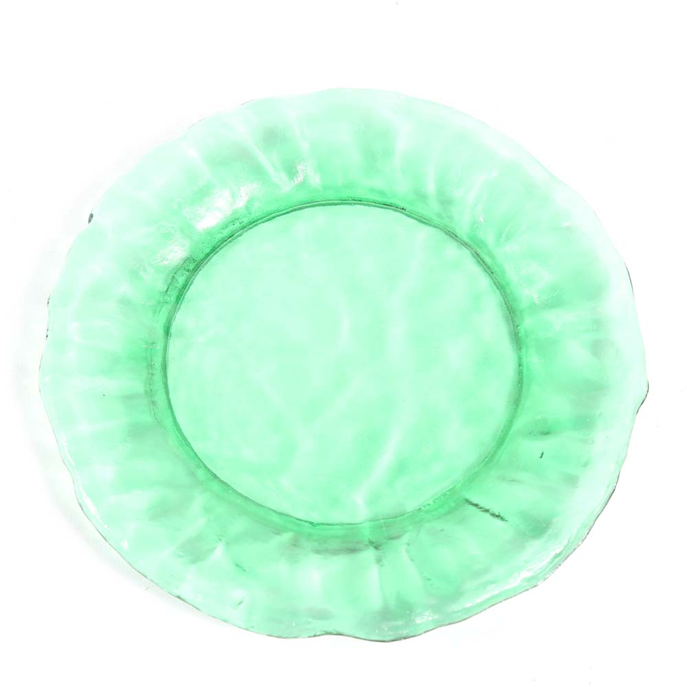 Emerald Green Glass Luncheon Plates