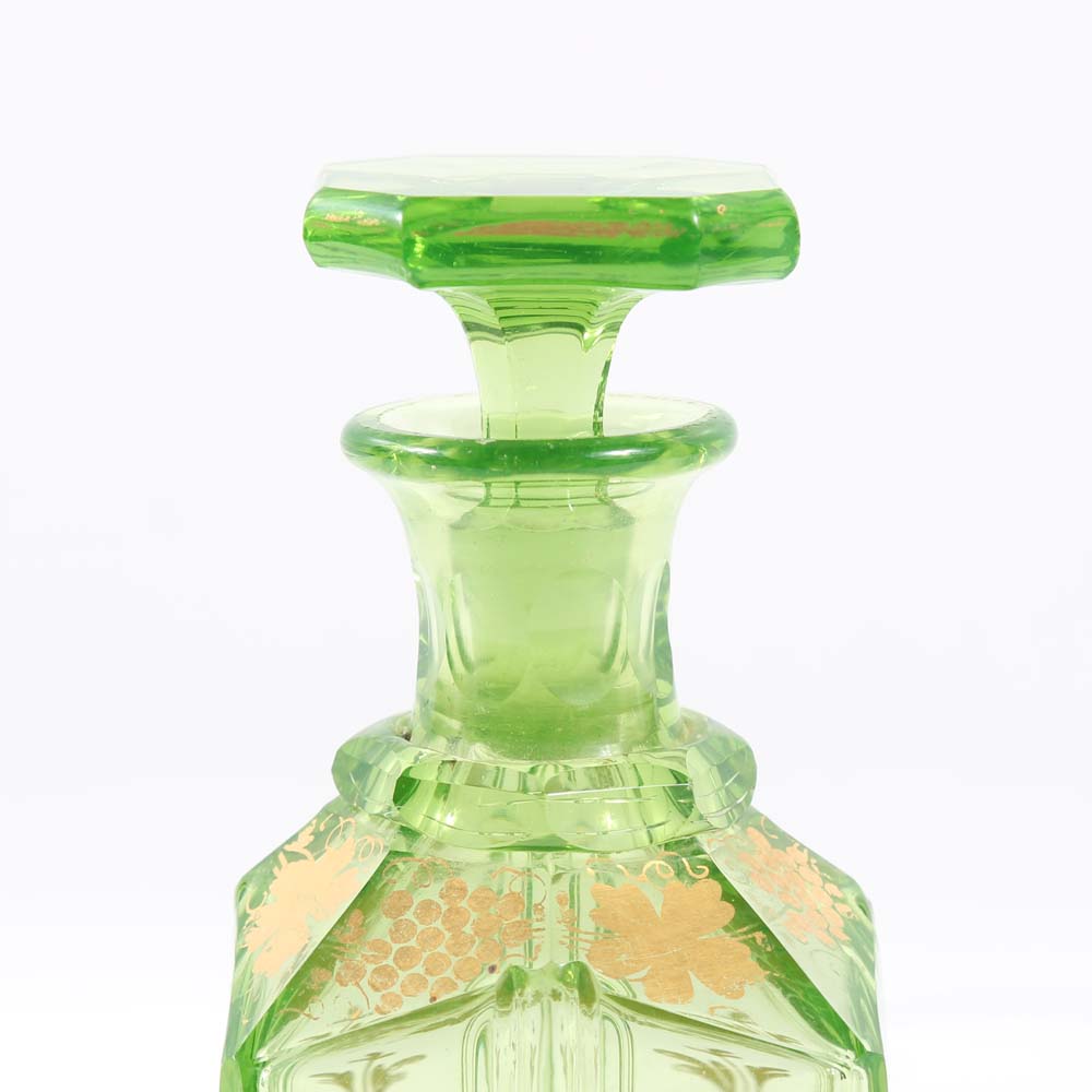 Vintage Green Glass Decanter