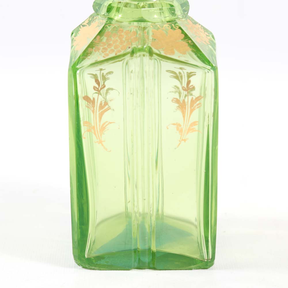 Vintage Green Glass Decanter