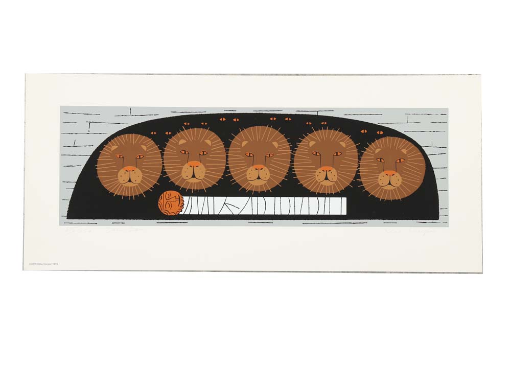 Edie Harper Signed Serigraphs "David's Den" and "Wow!"