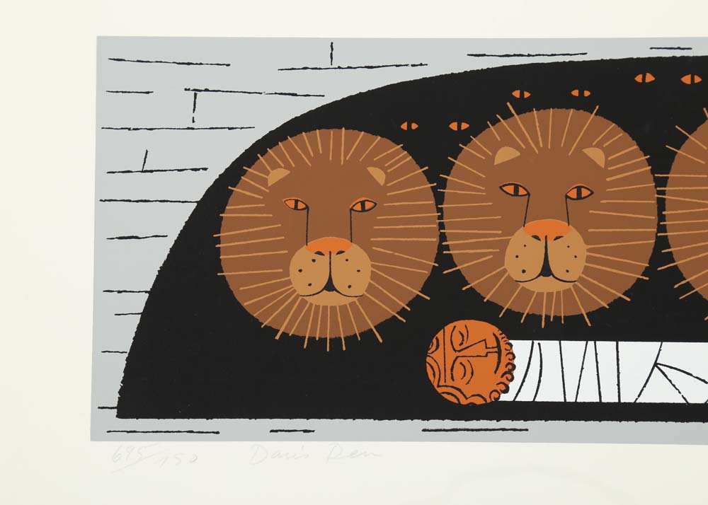 Edie Harper Signed Serigraphs "David's Den" and "Wow!"