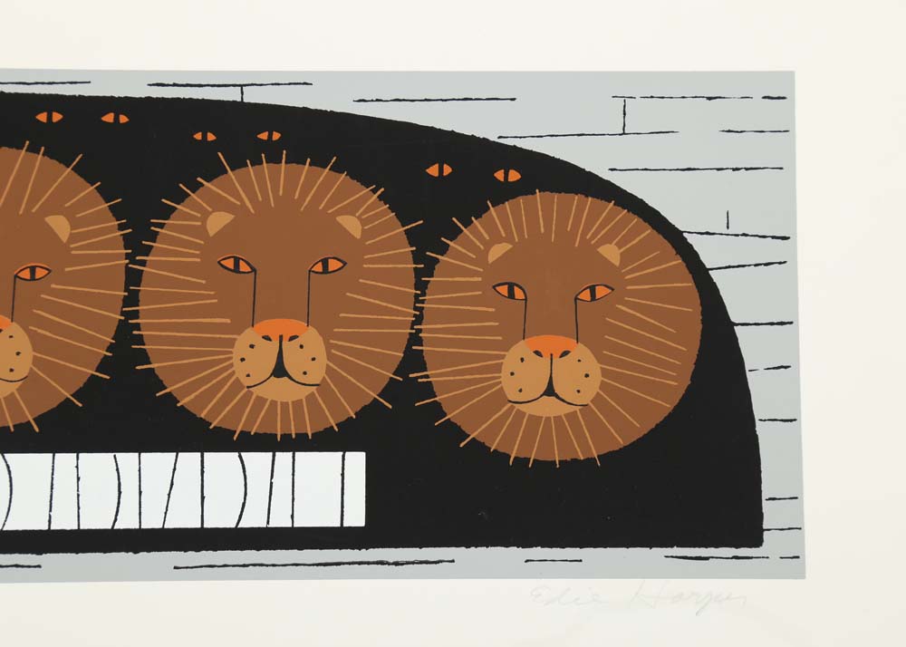 Edie Harper Signed Serigraphs "David's Den" and "Wow!"