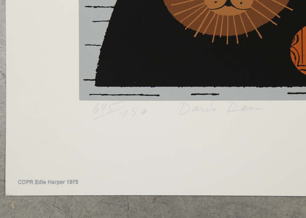 Edie Harper Signed Serigraphs "David's Den" and "Wow!"