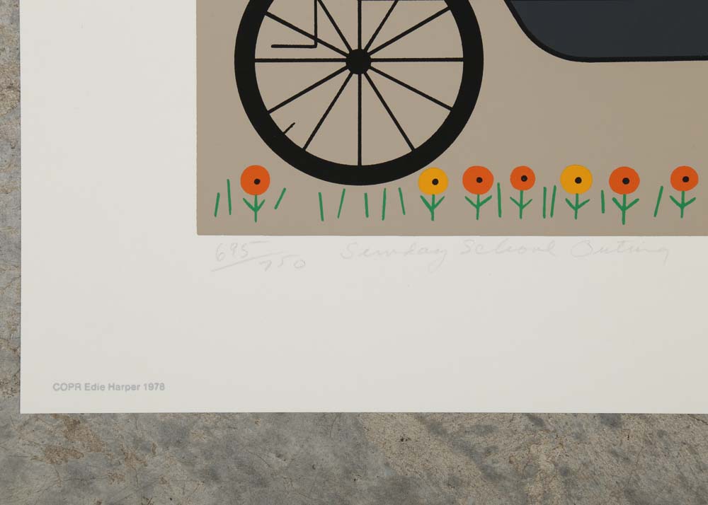 Edie Harper Signed Serigraph "Sunday School Outings"