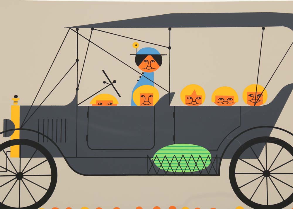 Edie Harper Signed Serigraph "Sunday School Outings"