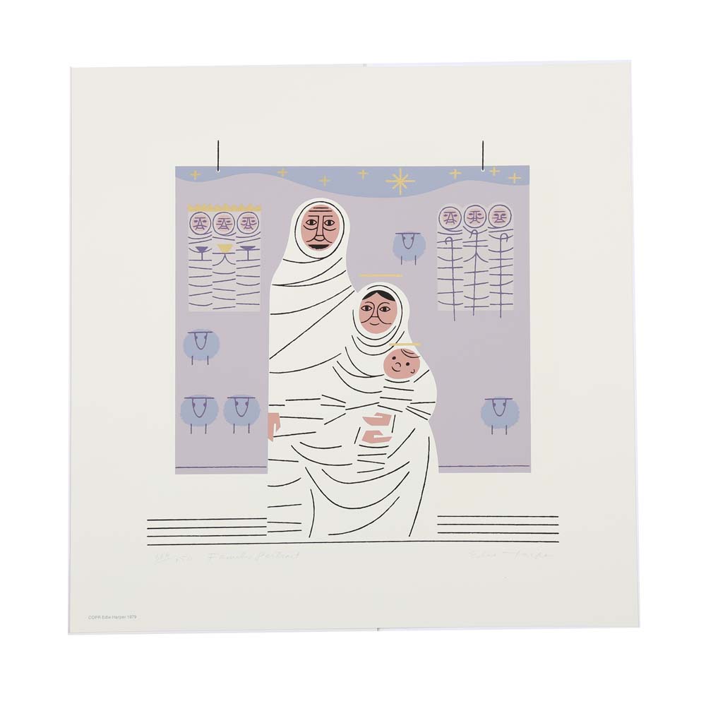 Edie Harper Signed Serigraphs "Family Portrait"