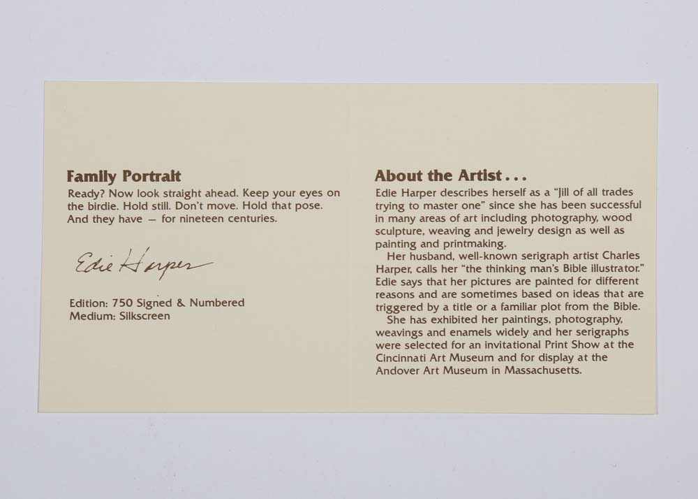 Edie Harper Signed Serigraphs "Family Portrait"