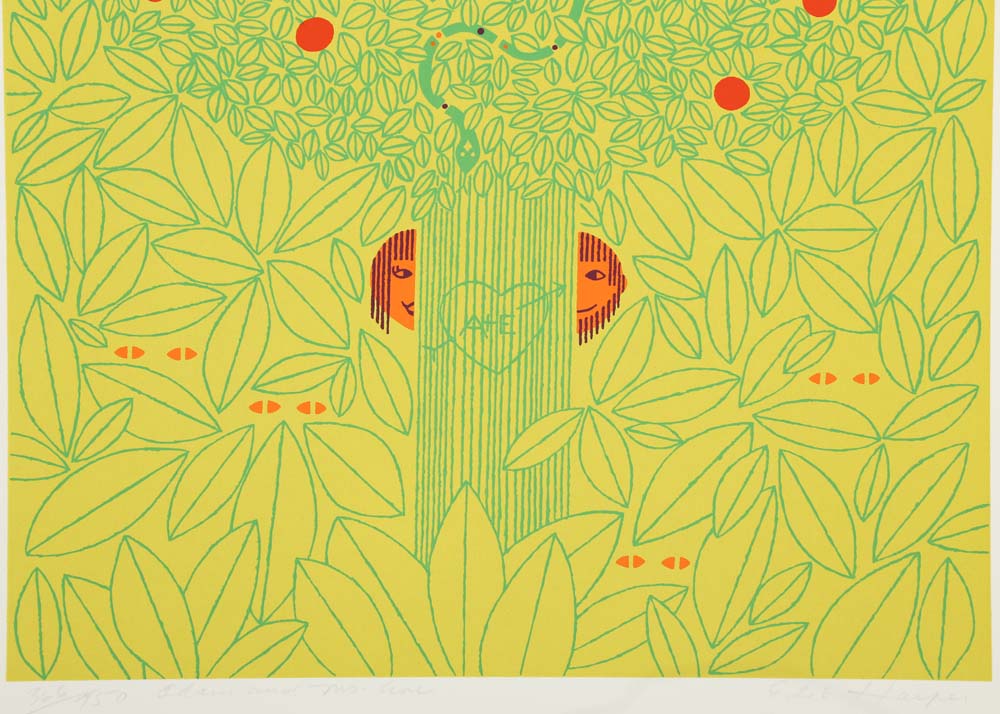 Edie Harper Signed Serigraph "Adam and Ms. Eve"