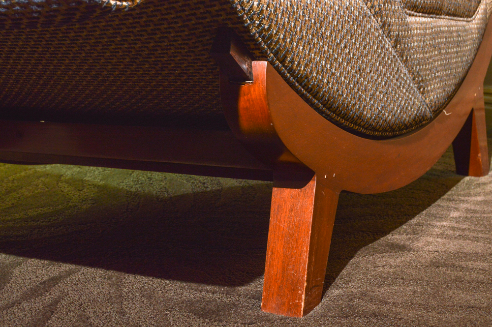 Mid Century Modern Contour Lounge Chair With Hinged Arms