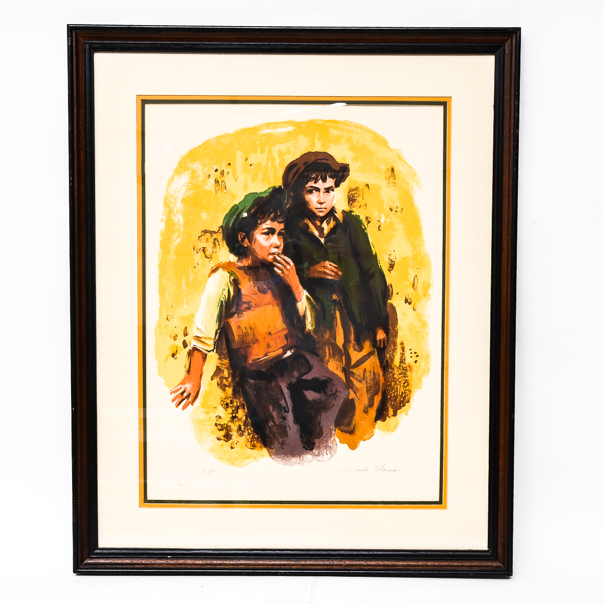 Sandu Liberman Limited Edition Artist's Proof Lithograph on Paper "Two Brothers"