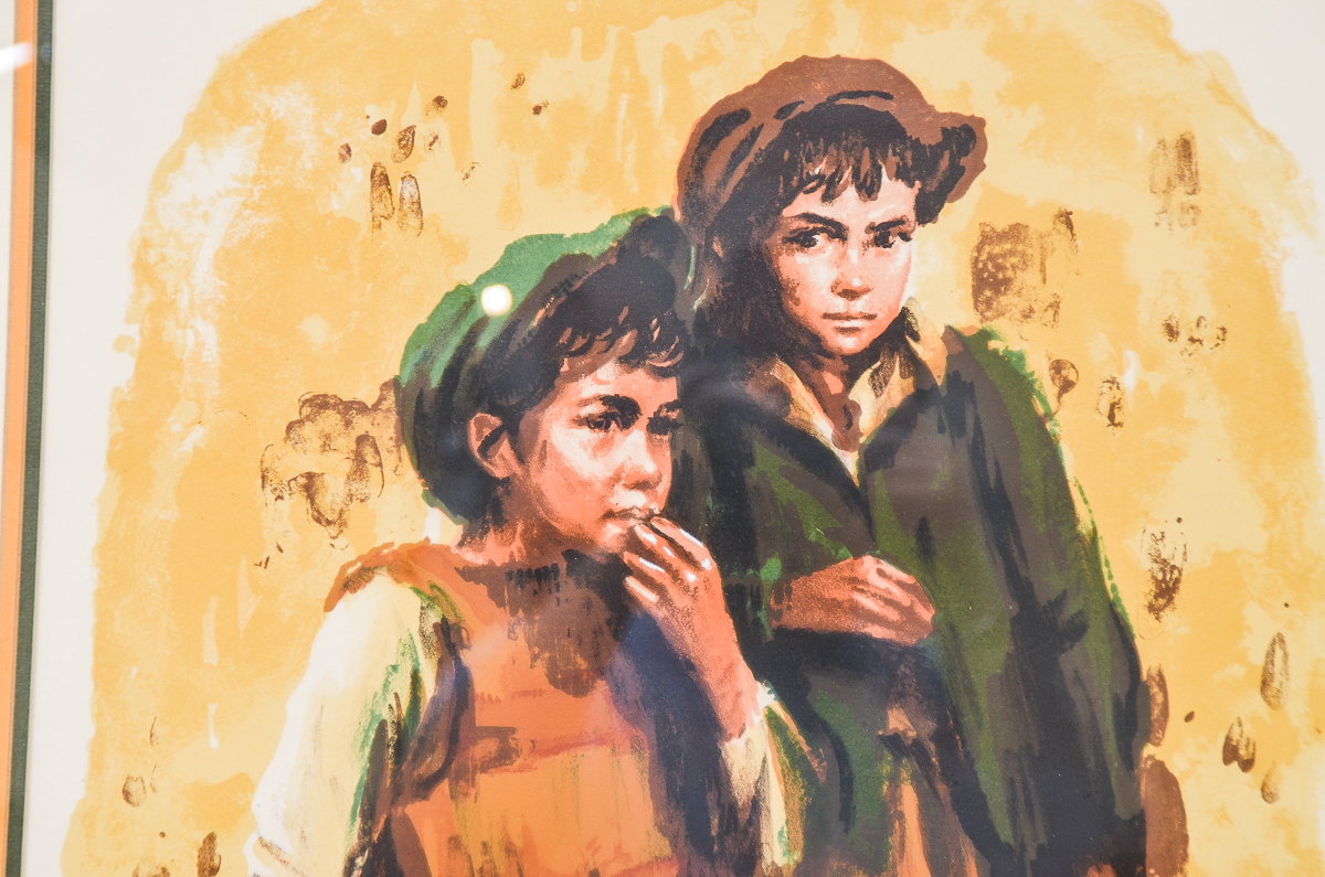 Sandu Liberman Limited Edition Artist's Proof Lithograph on Paper "Two Brothers"