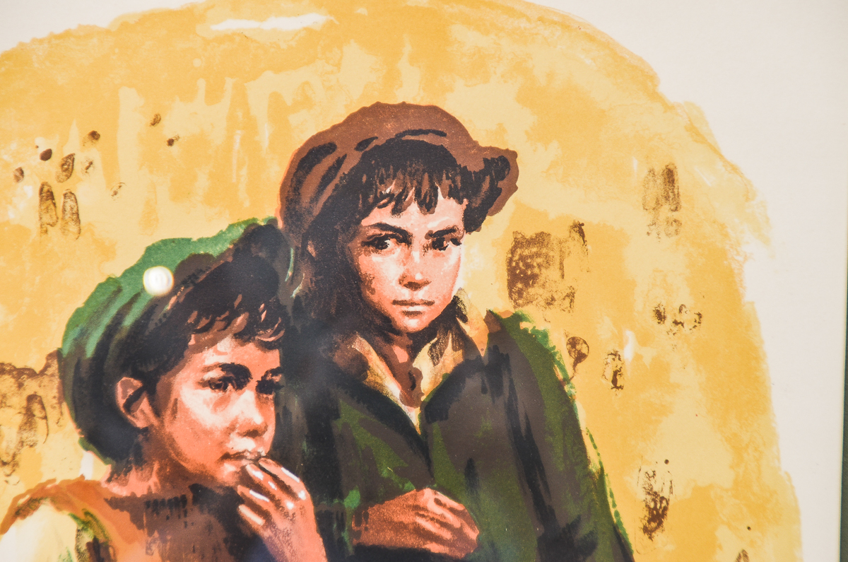 Sandu Liberman Limited Edition Artist's Proof Lithograph on Paper "Two Brothers"