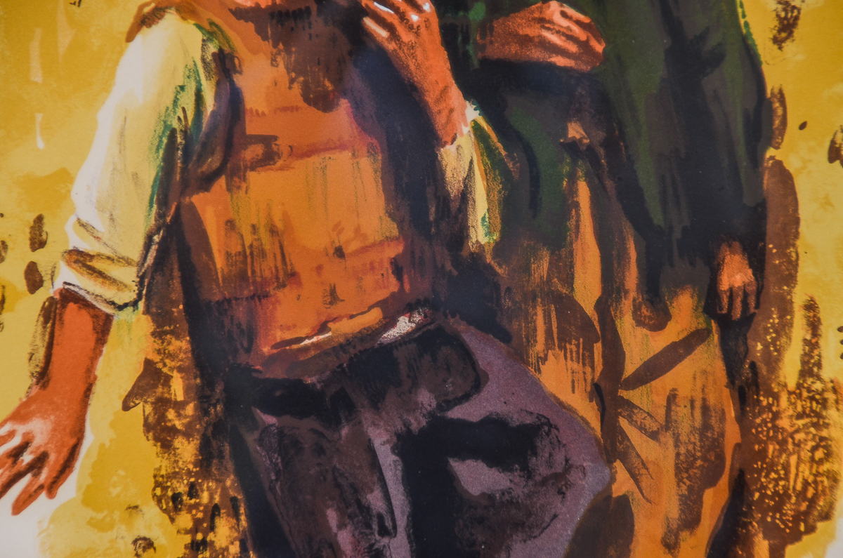 Sandu Liberman Limited Edition Artist's Proof Lithograph on Paper "Two Brothers"