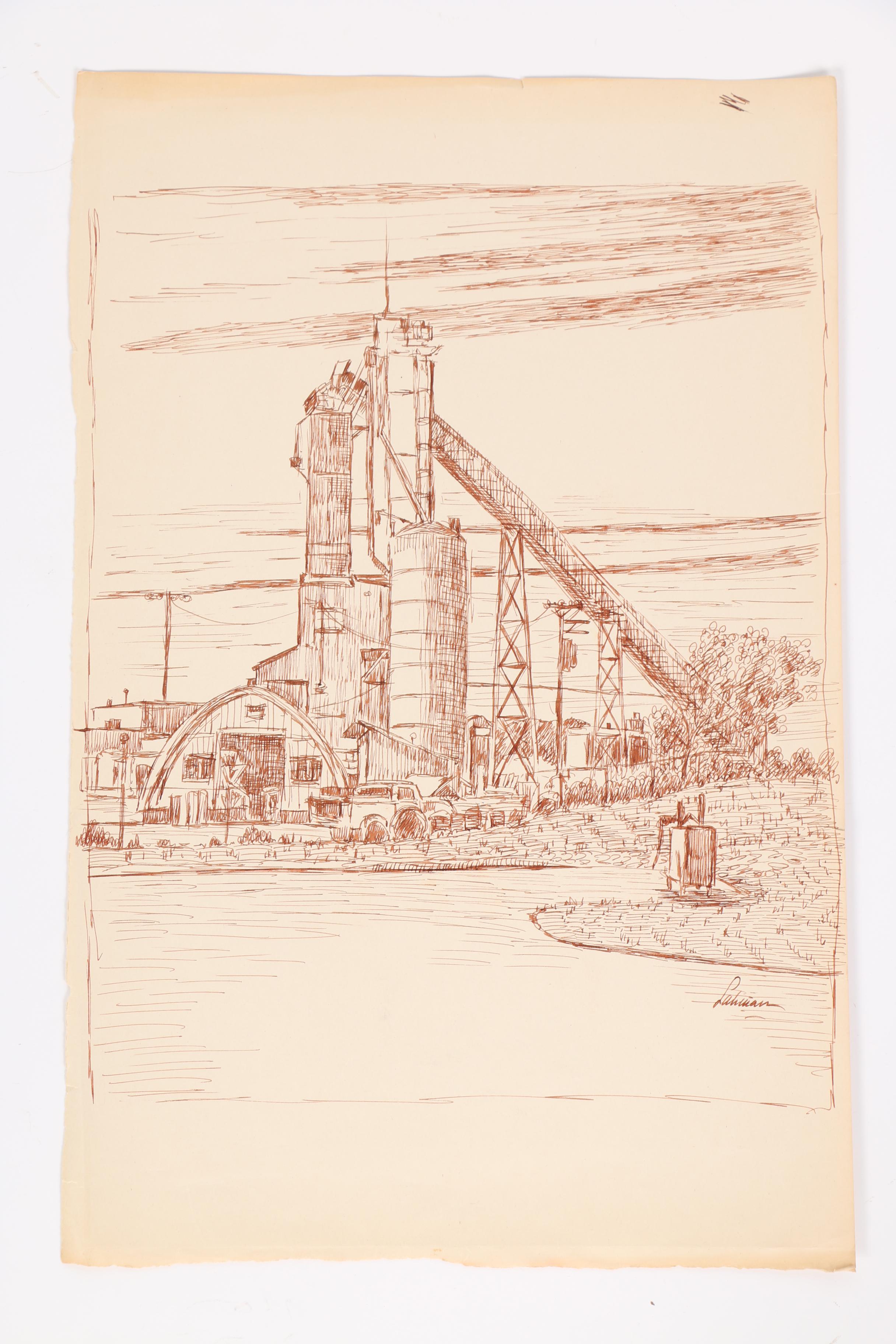 Collection Of Ink Drawings Of Pastoral Scenes By Robert Lahmann