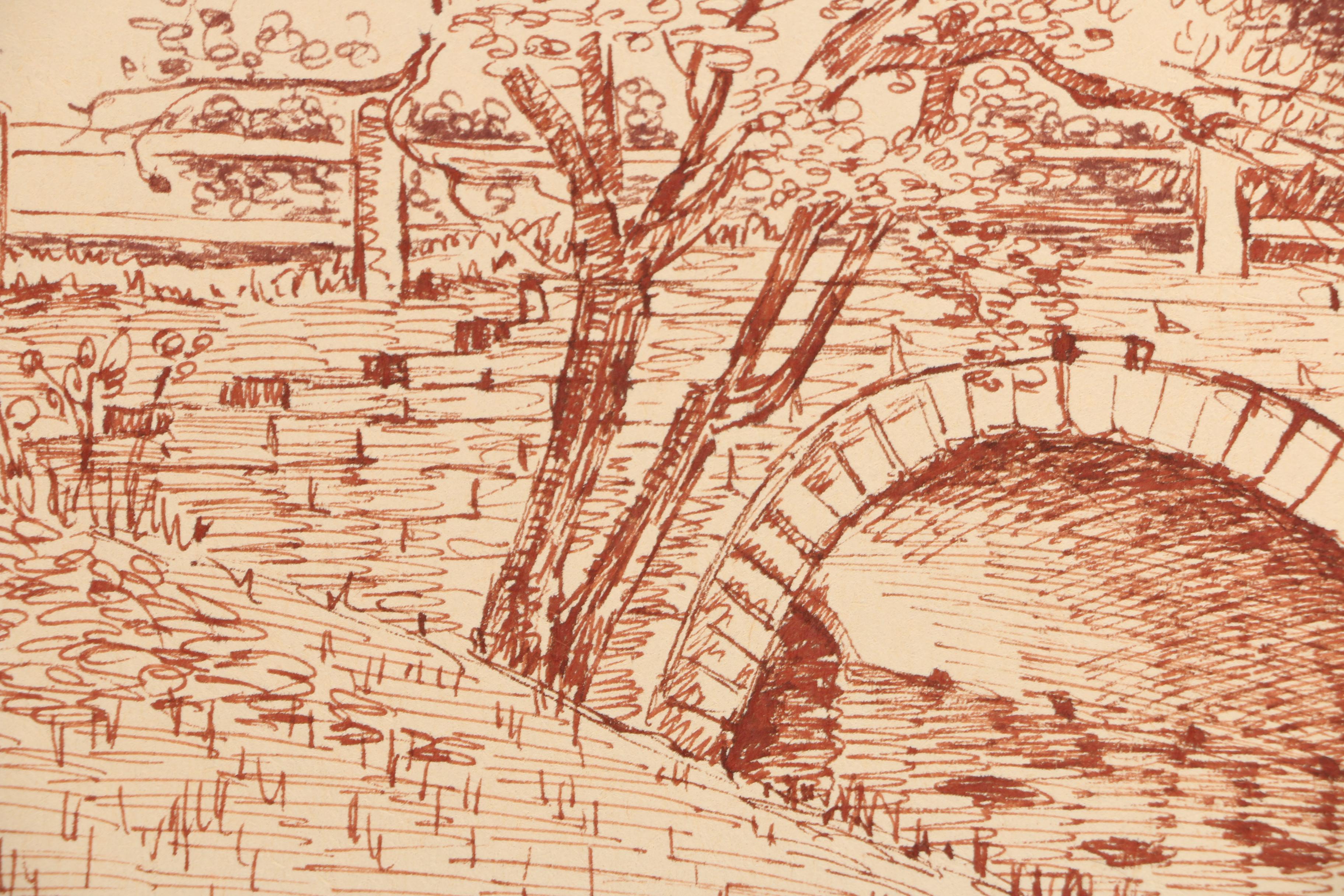 Collection Of Ink Drawings Of Pastoral Scenes By Robert Lahmann