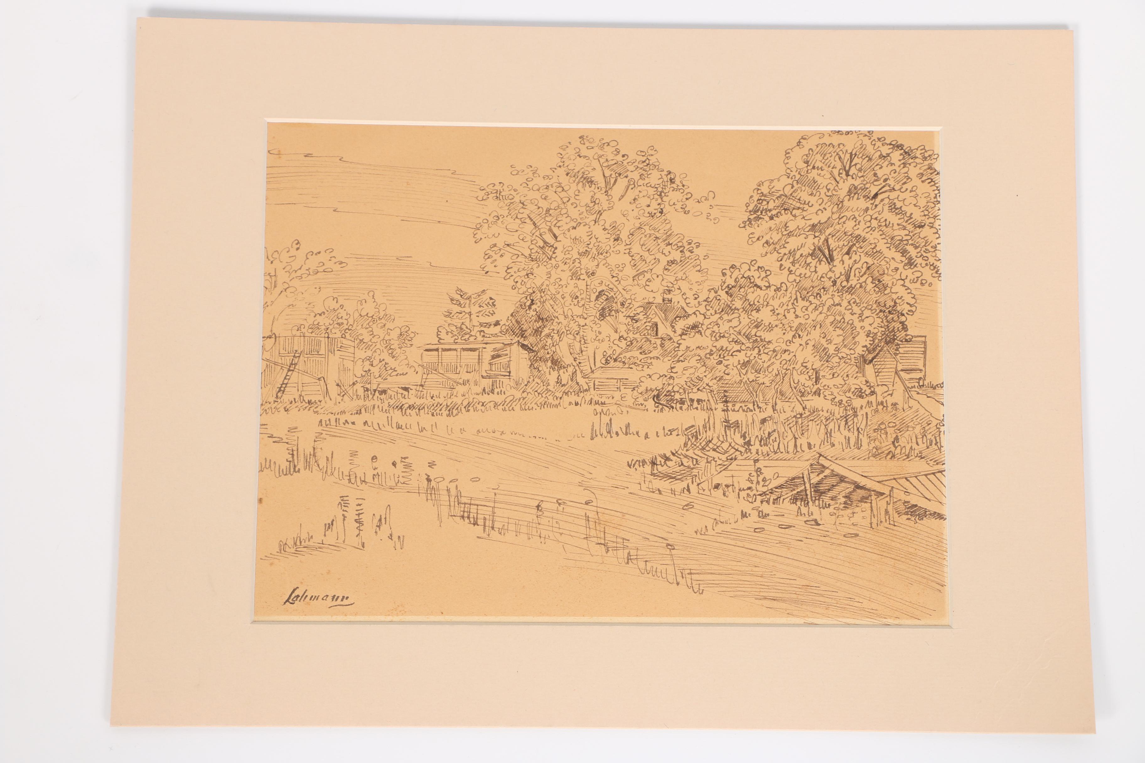 Collection Of Ink Drawings Of Pastoral Scenes By Robert Lahmann
