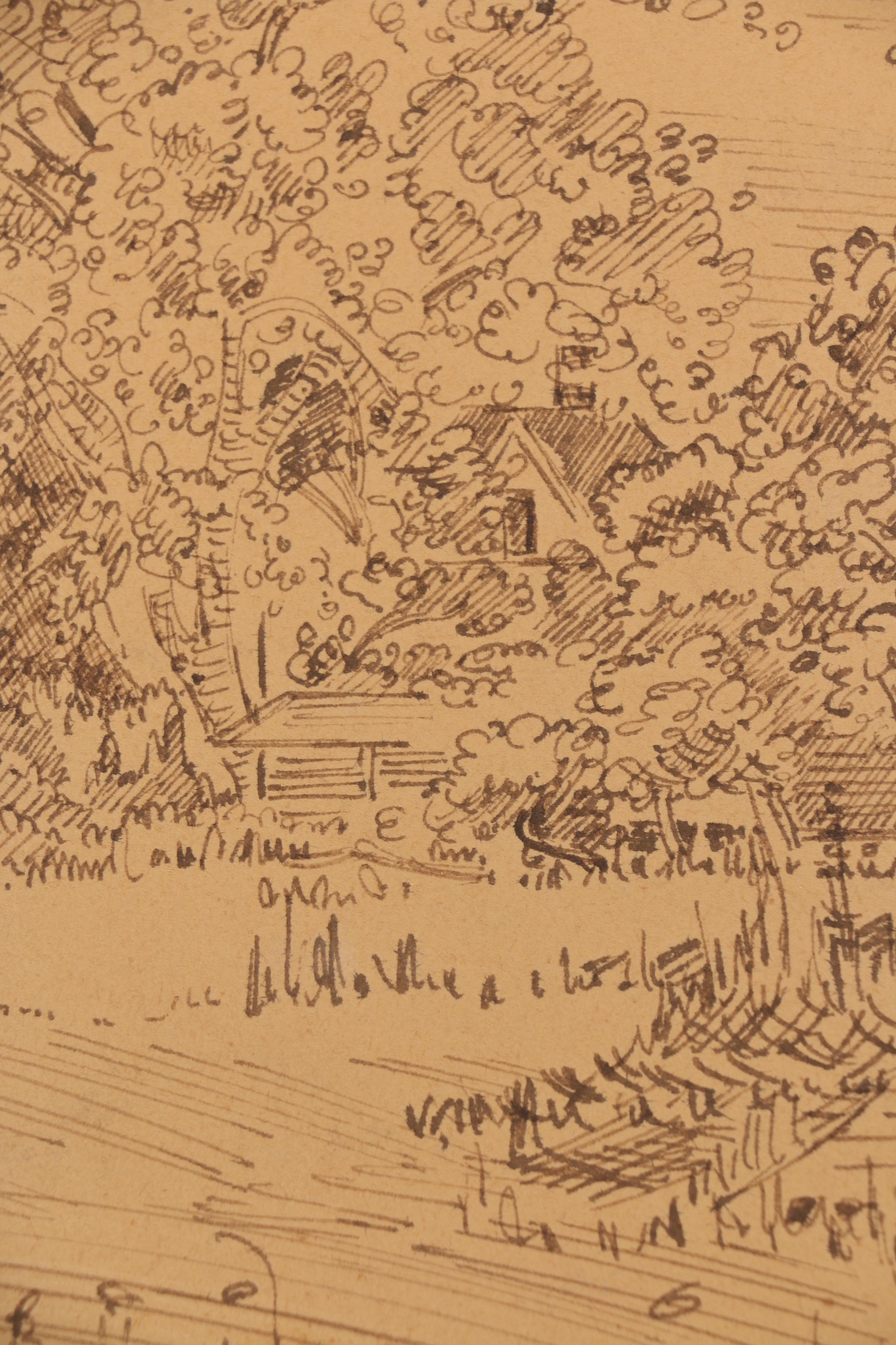 Collection Of Ink Drawings Of Pastoral Scenes By Robert Lahmann