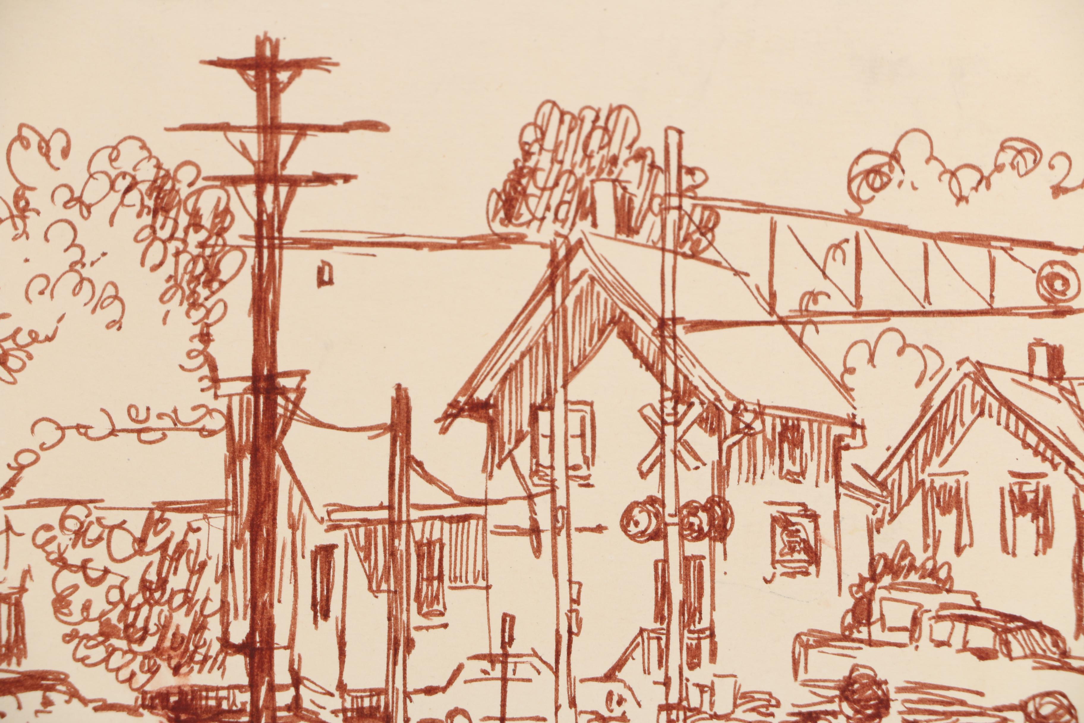 Collection Of Ink Drawings Of Pastoral Scenes By Robert Lahmann