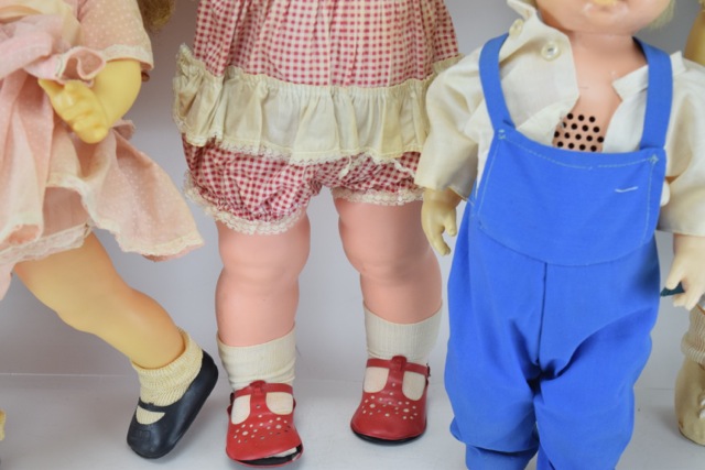 Three Vintage Chatty Cathy Dolls, A Chatty Baby Brother and a Kissy Doll