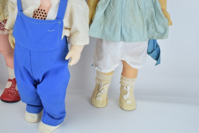 Three Vintage Chatty Cathy Dolls, A Chatty Baby Brother and a Kissy Doll