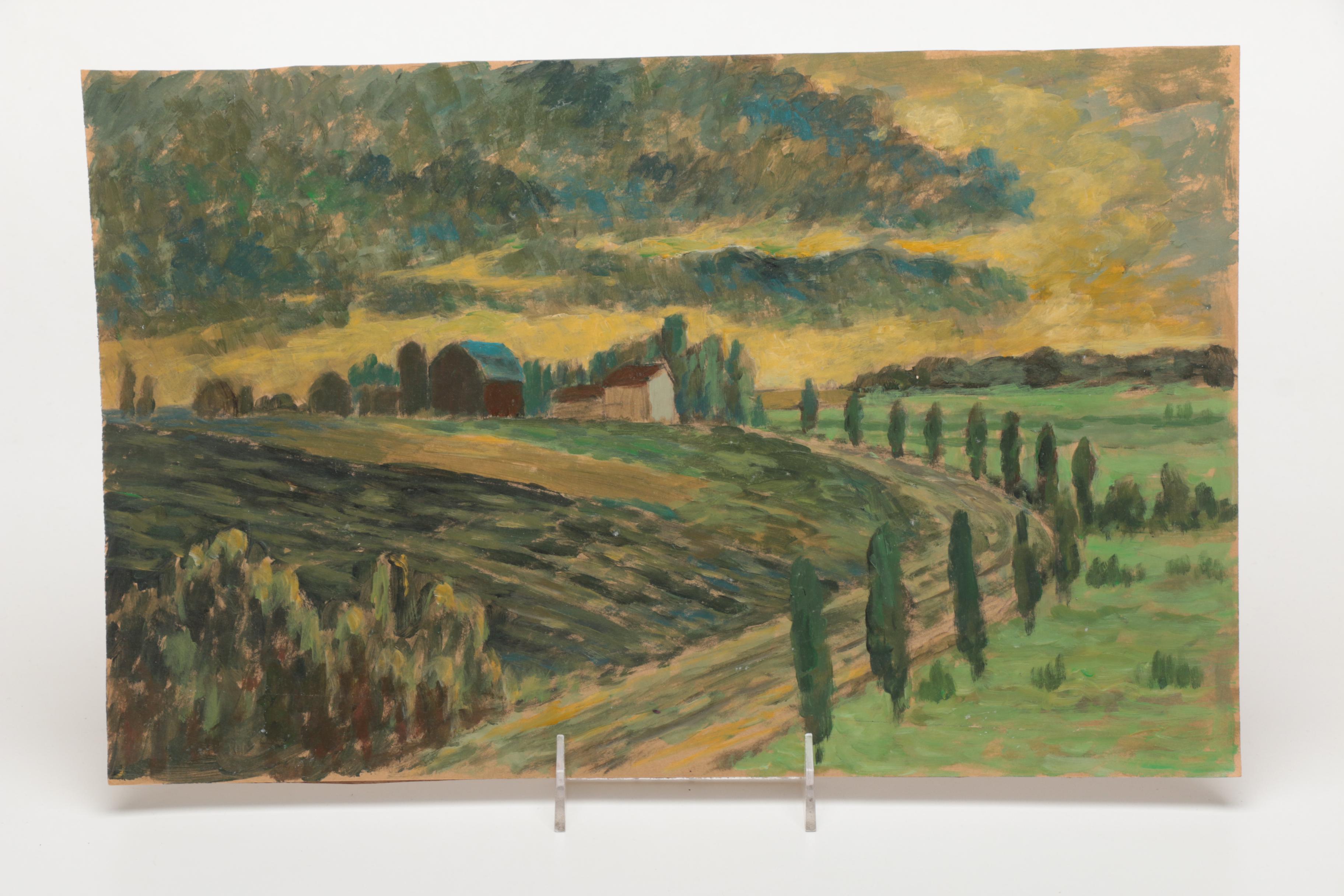 Lahmann Watercolors on Paper of Landscapes, Marinas and Bridges