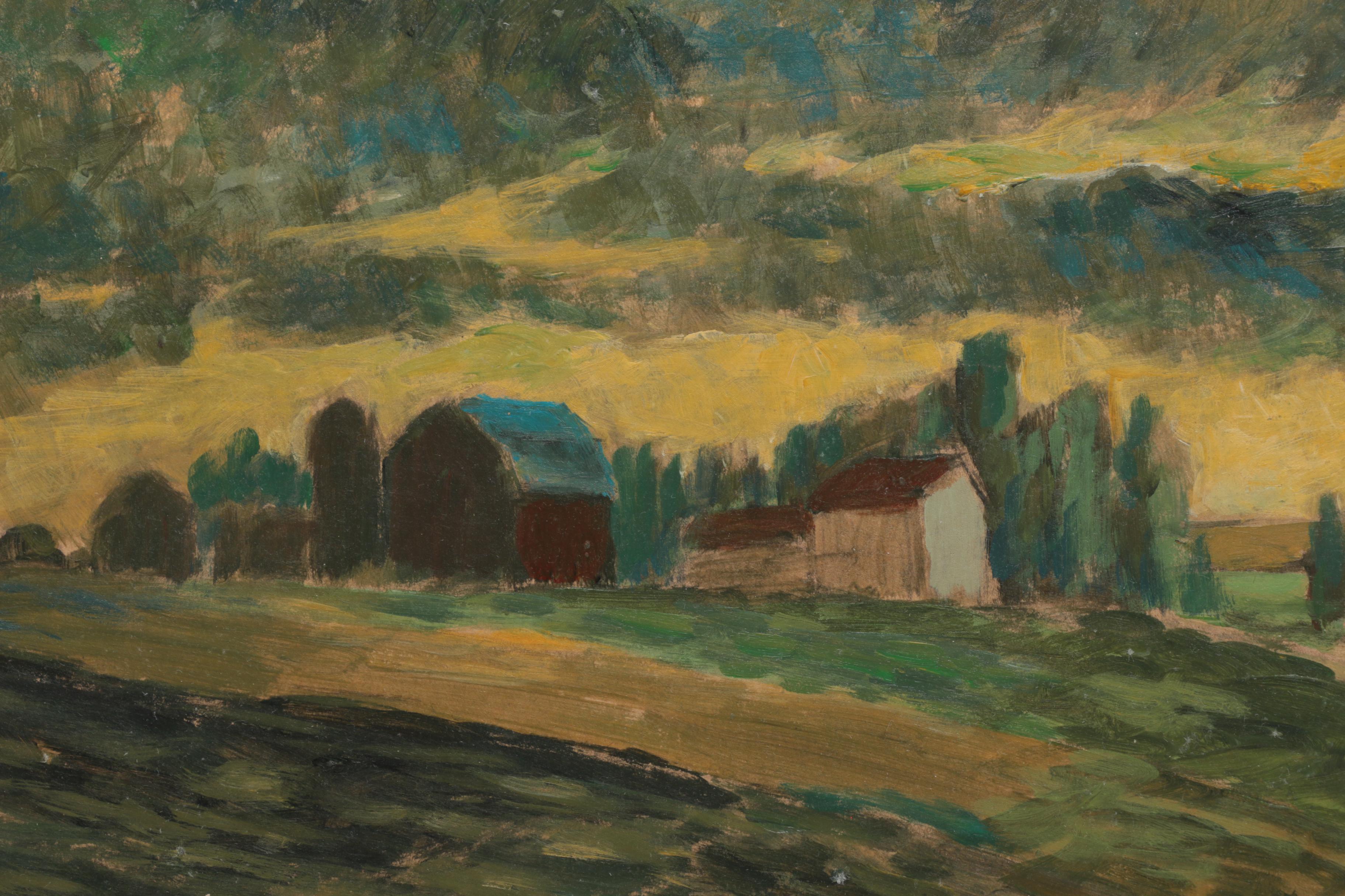 Lahmann Watercolors on Paper of Landscapes, Marinas and Bridges