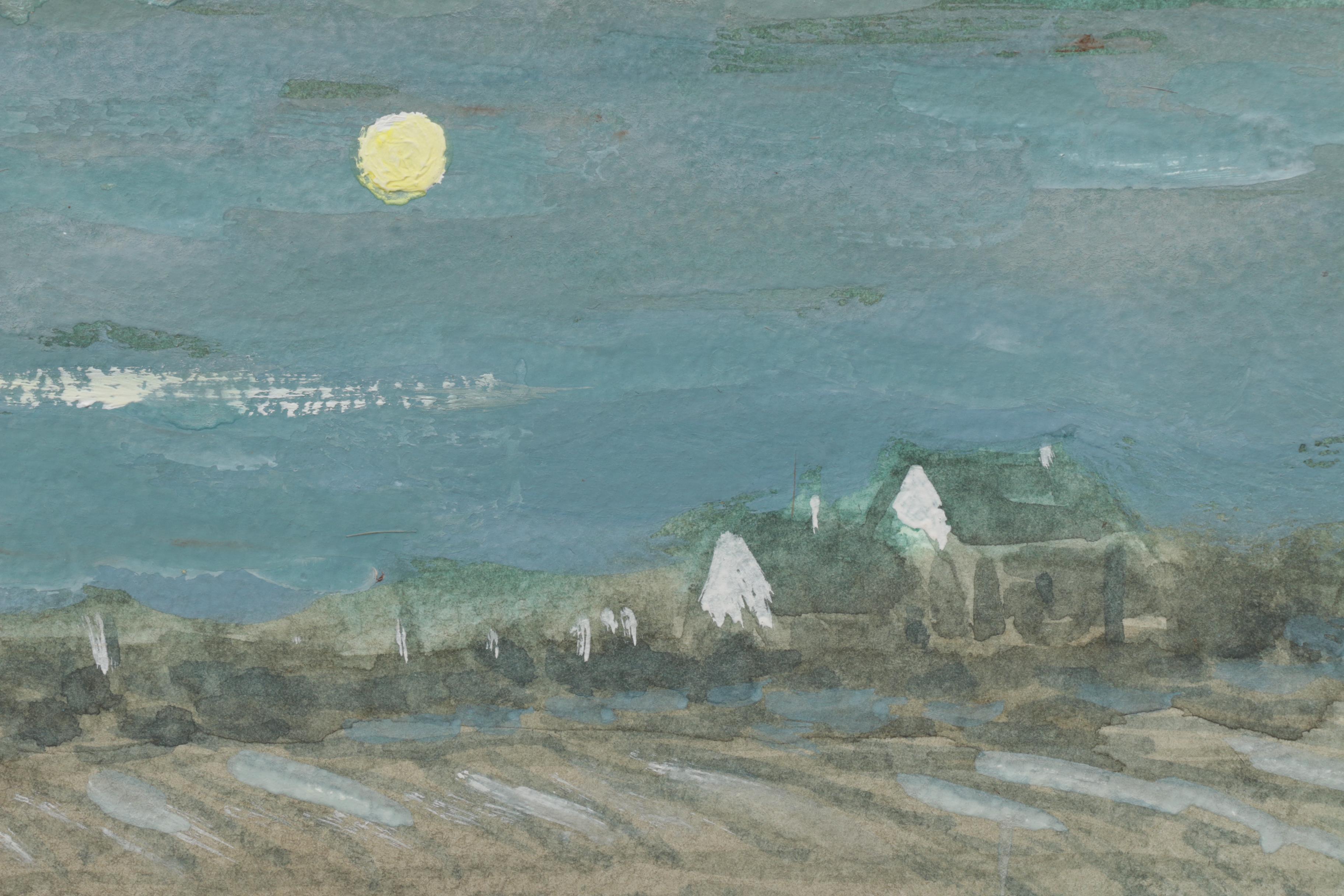 Lahmann Watercolors on Paper of Landscapes, Marinas and Bridges