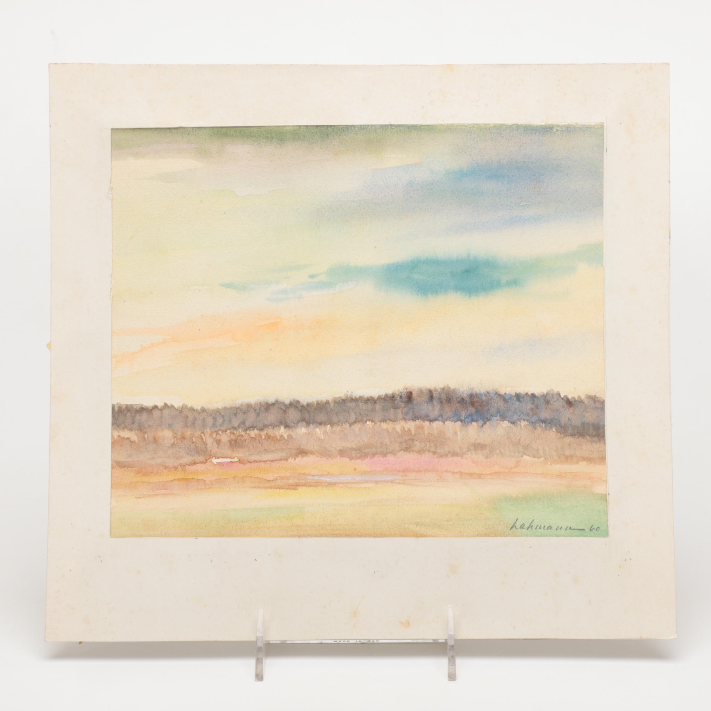 Lahmann Watercolors on Paper of Landscapes, Marinas and Bridges