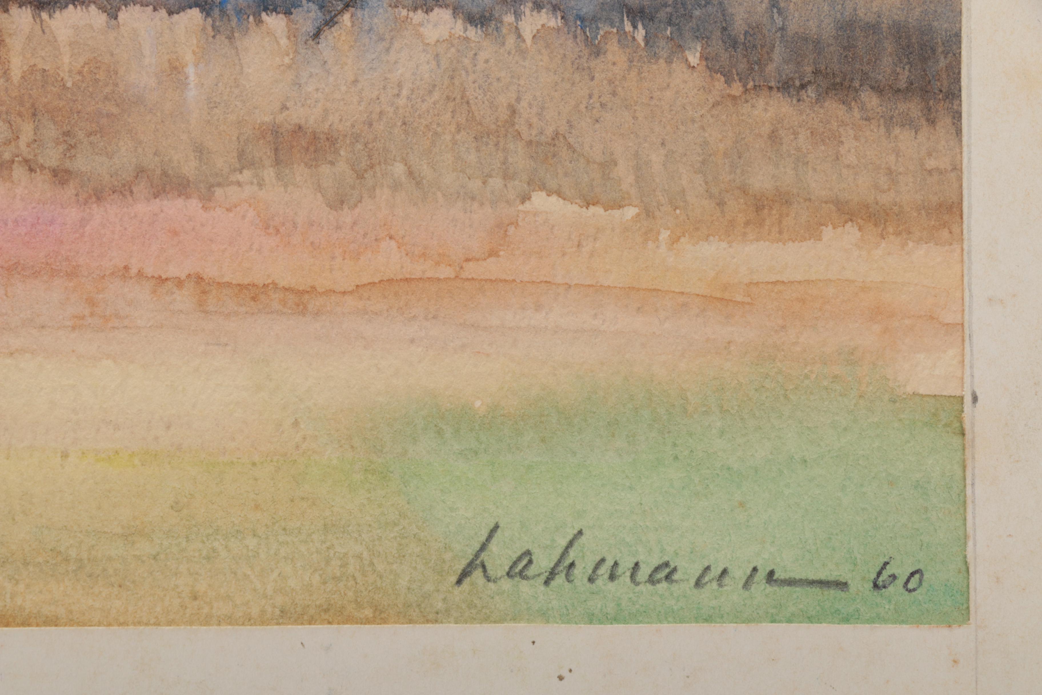 Lahmann Watercolors on Paper of Landscapes, Marinas and Bridges