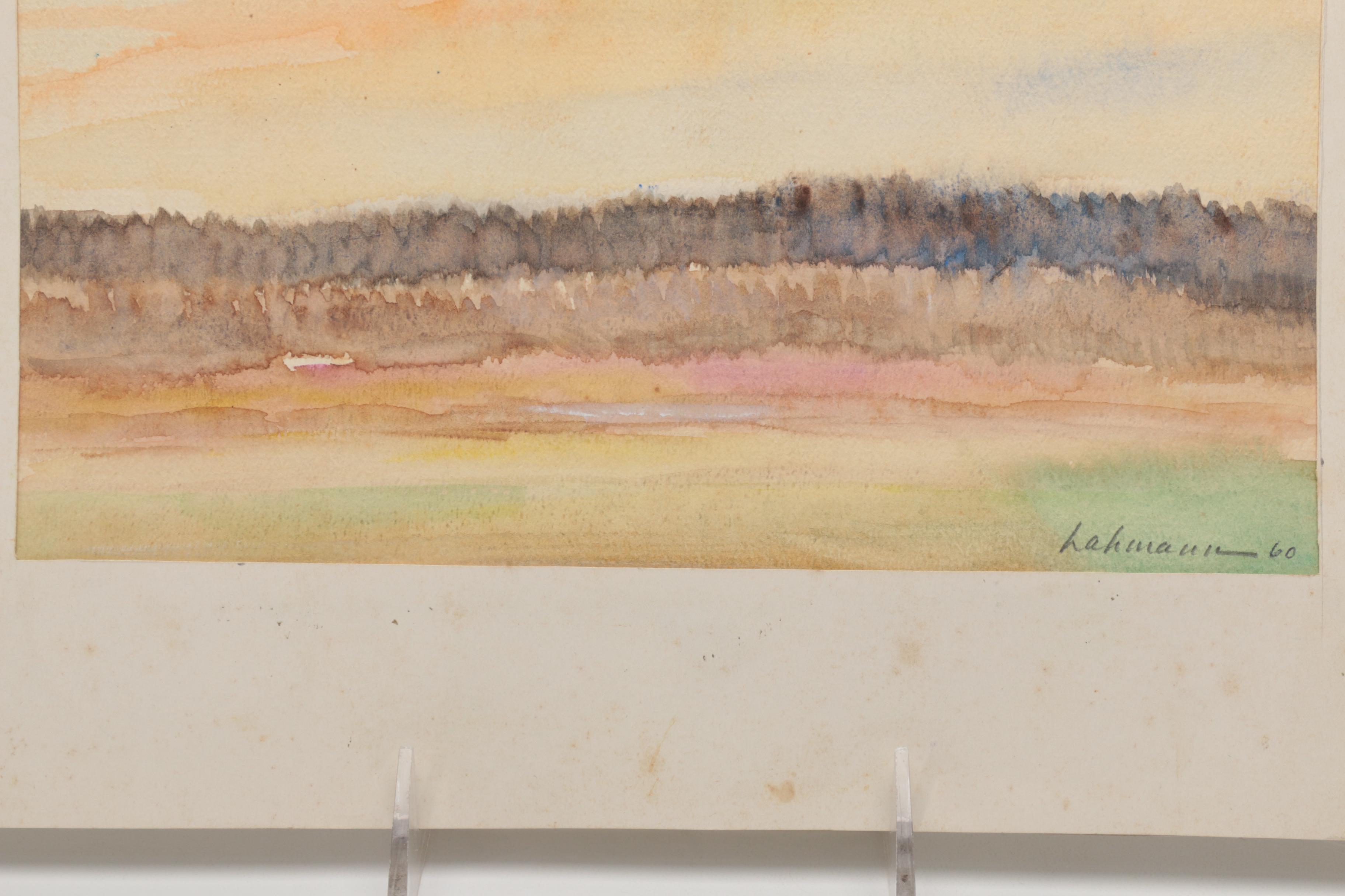 Lahmann Watercolors on Paper of Landscapes, Marinas and Bridges