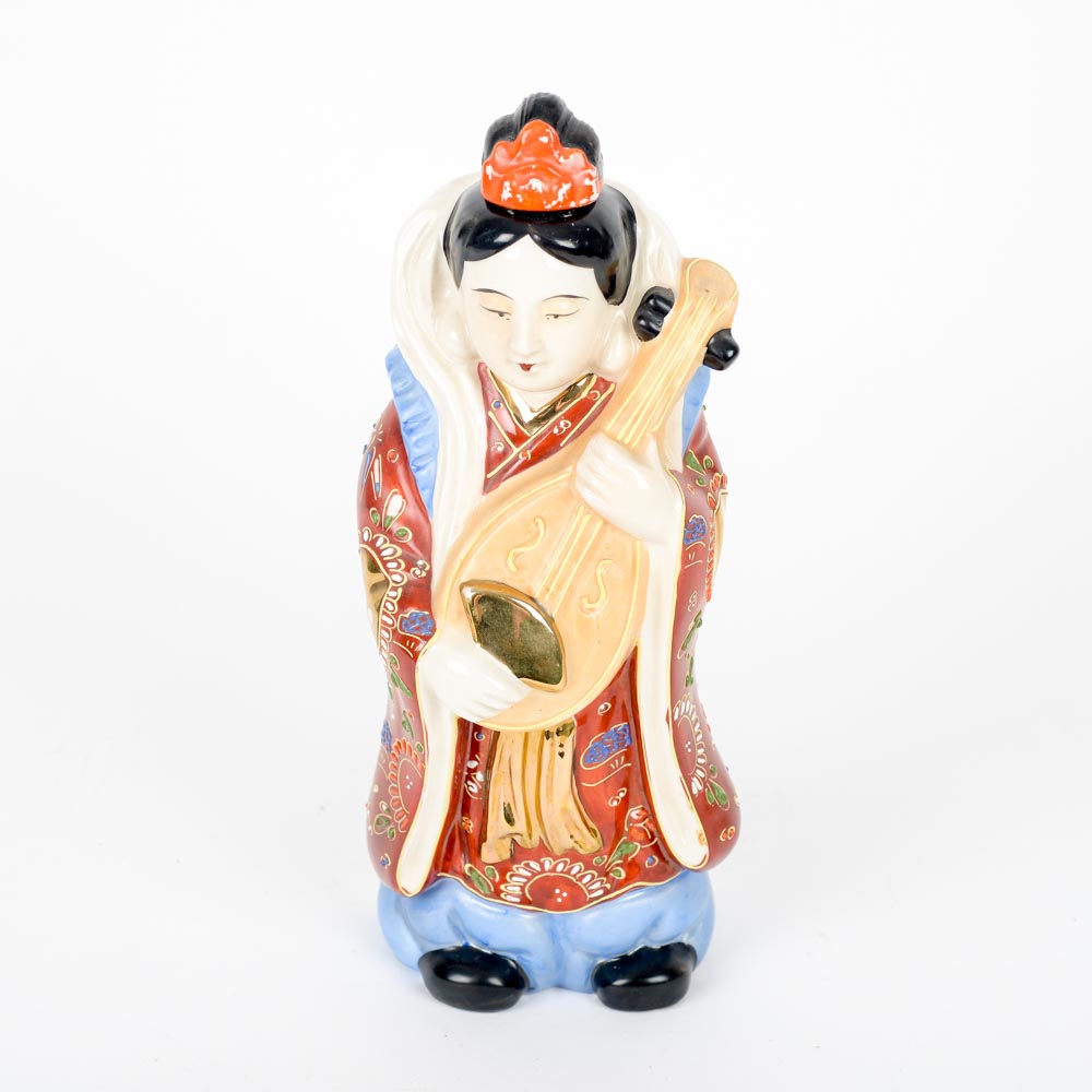 Hand Painted Japanese Porcelain Decanter