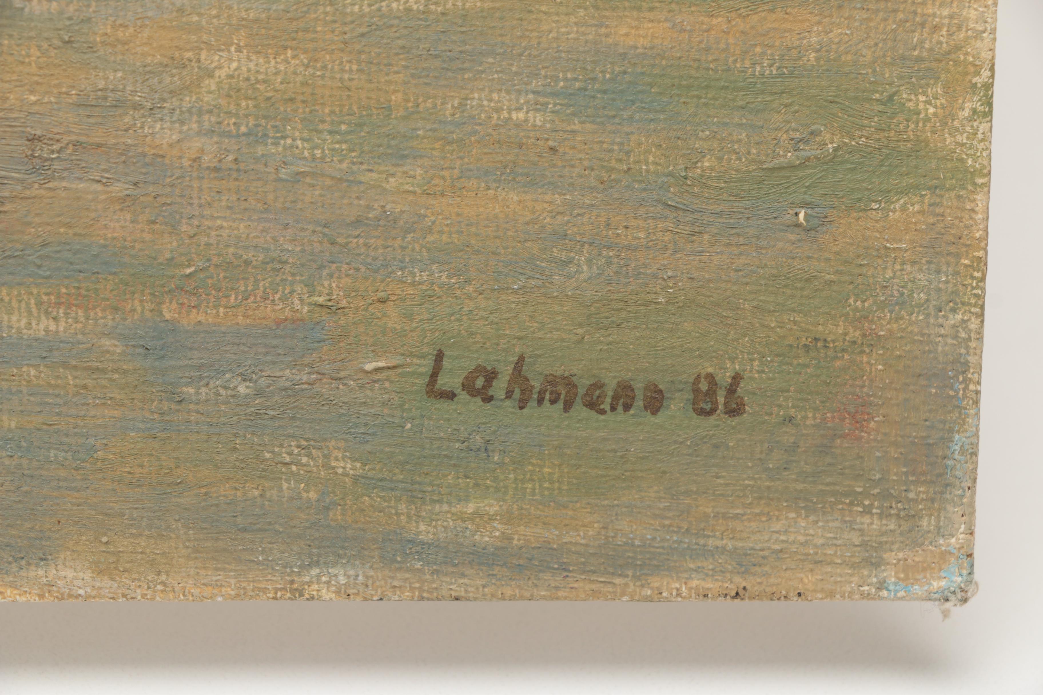 Pair of Lahmann  Oil Paintings on Board of Urban Scenes