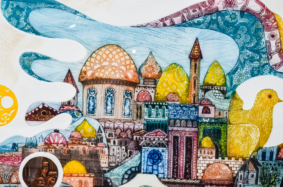 Elgi D. Limited Edition Embossed Etching with Aquatint "Doves of Peace"