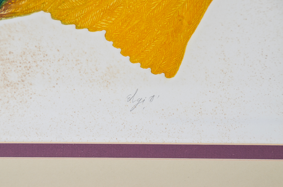 Elgi D. Limited Edition Embossed Etching with Aquatint "Doves of Peace"