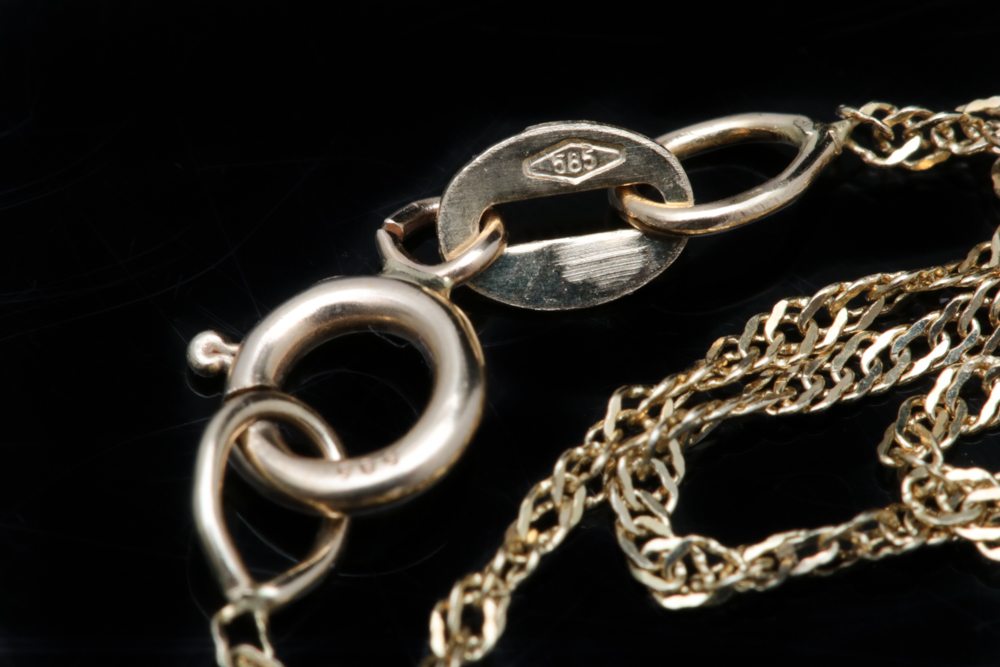 14K Gold and Diamond Solitaire Pendant with Chain