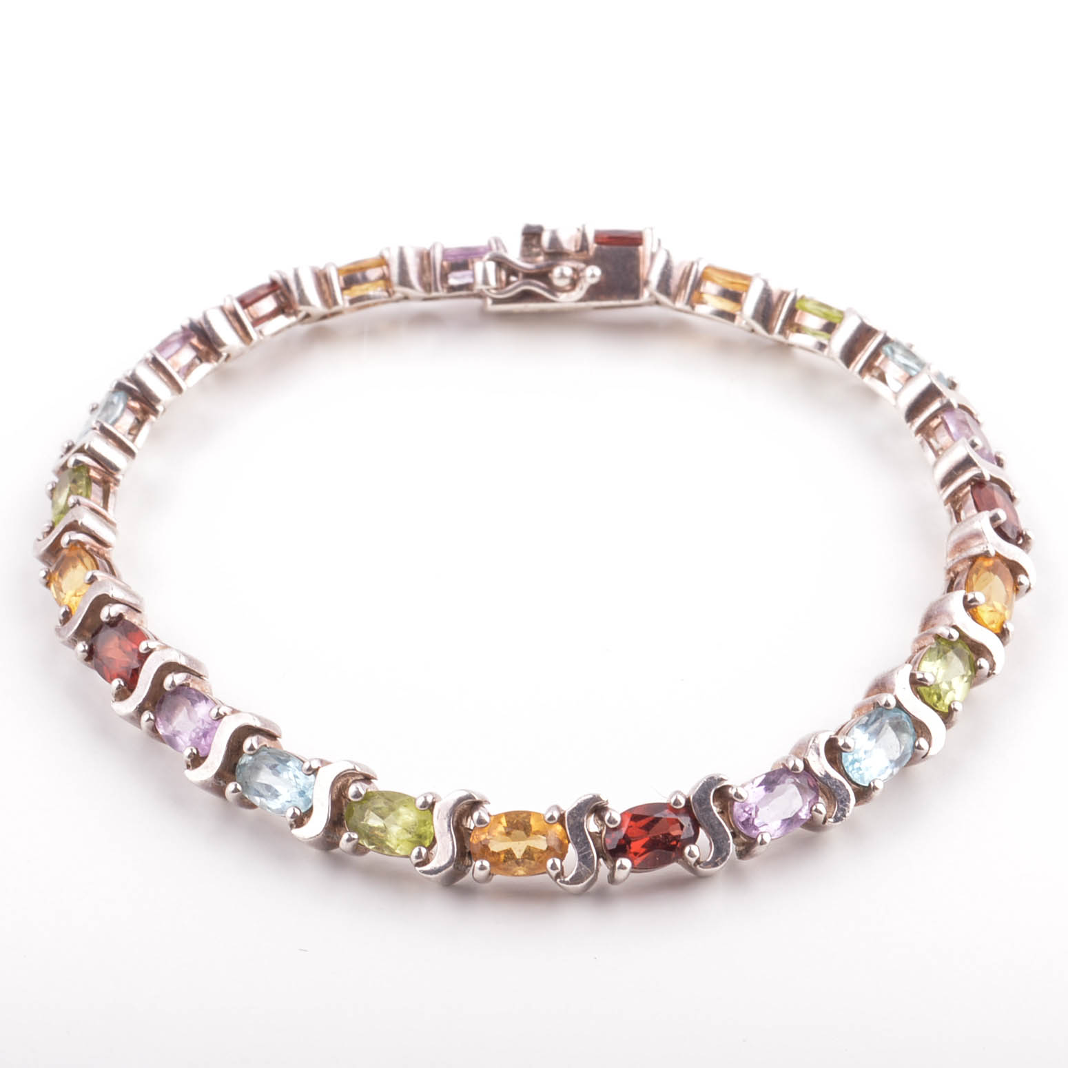 Sterling Silver and Gemstone and Diamond Bracelet Collection