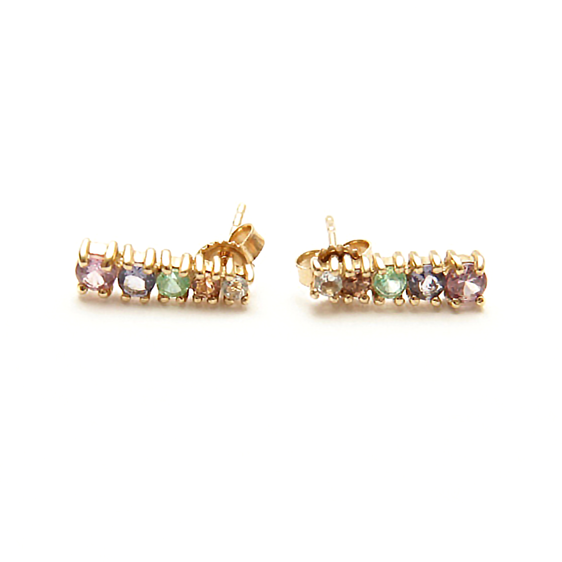 10K Earrings with Graduated Gemstones