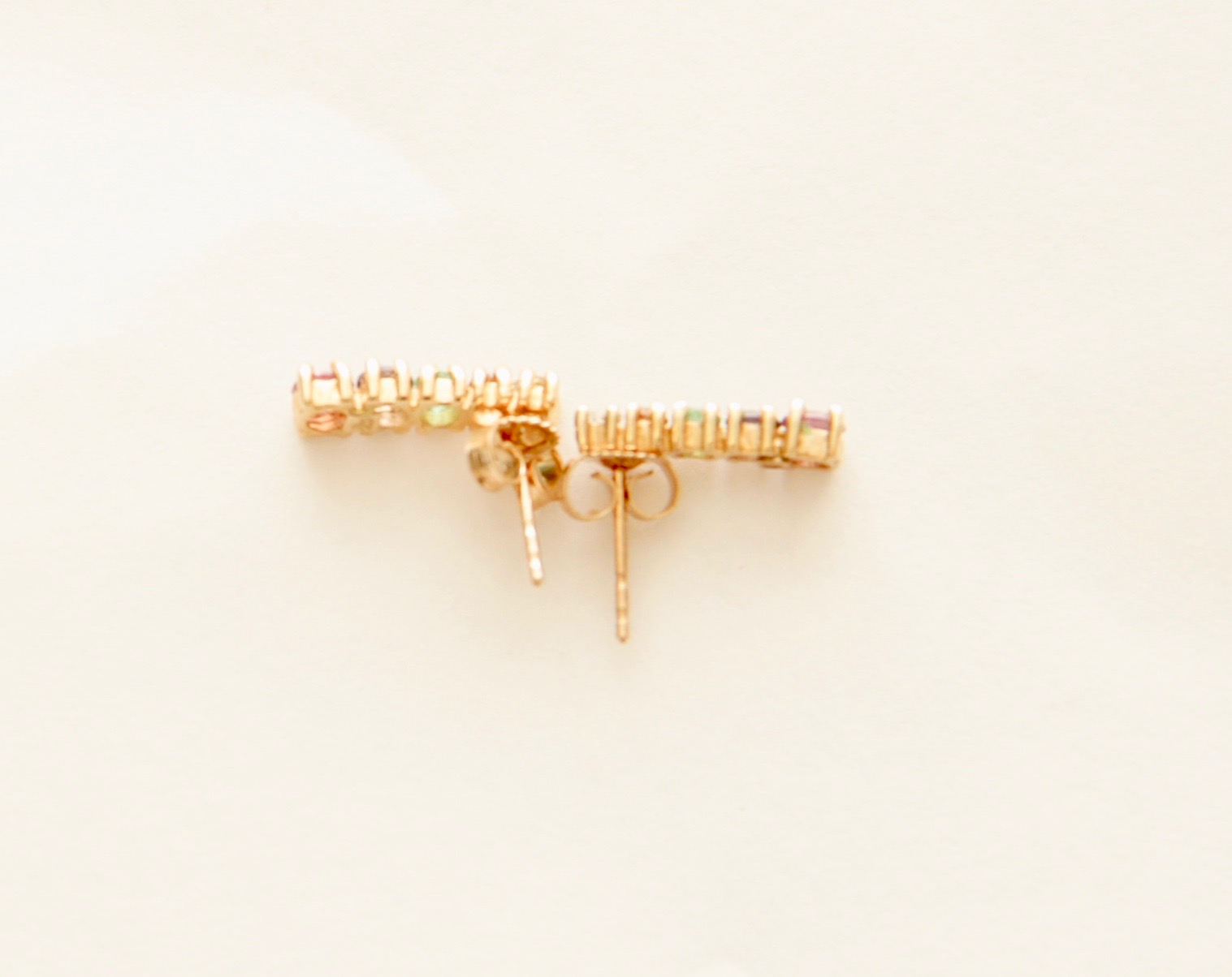 10K Earrings with Graduated Gemstones