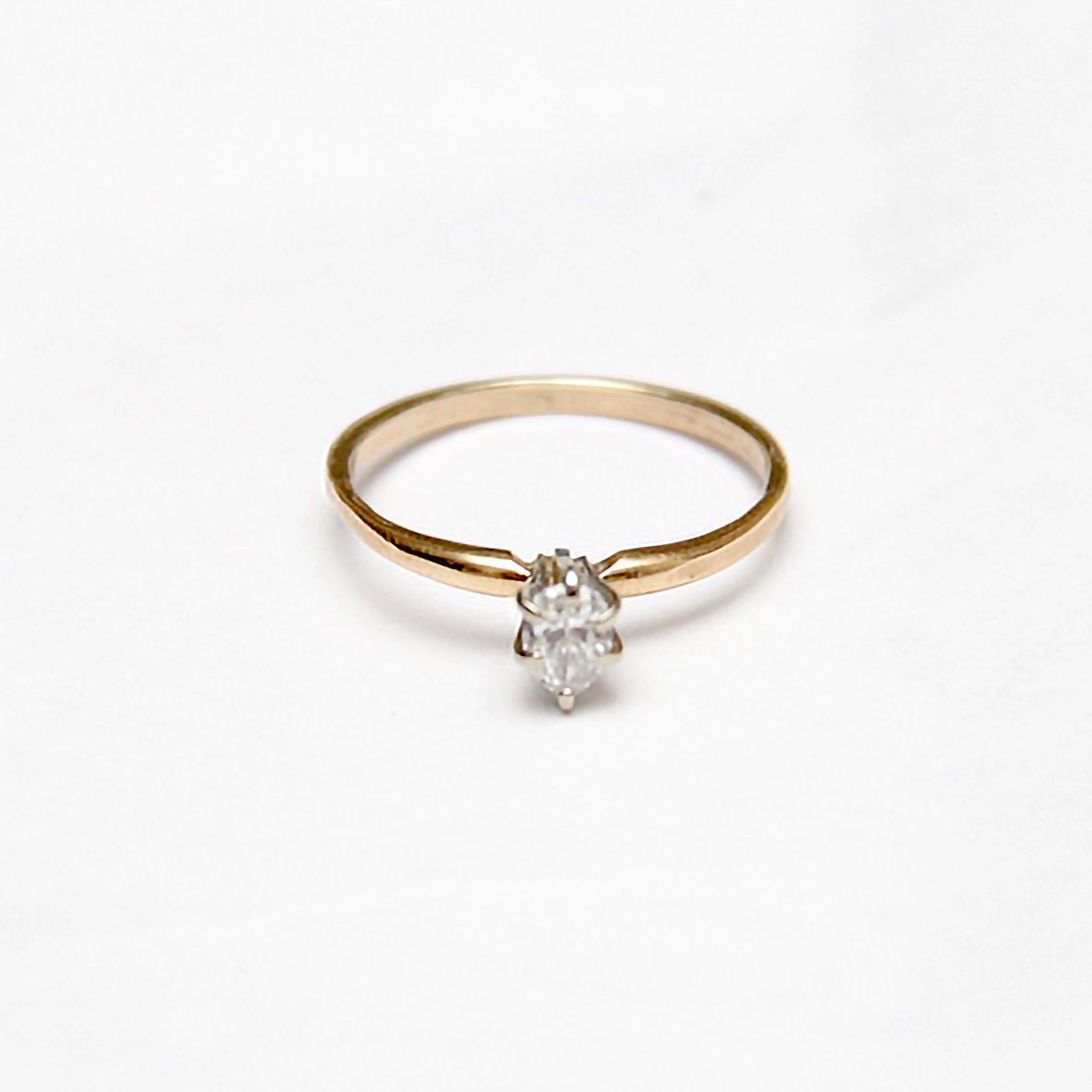 14K Yellow Gold Pear Cut Diamond Ring