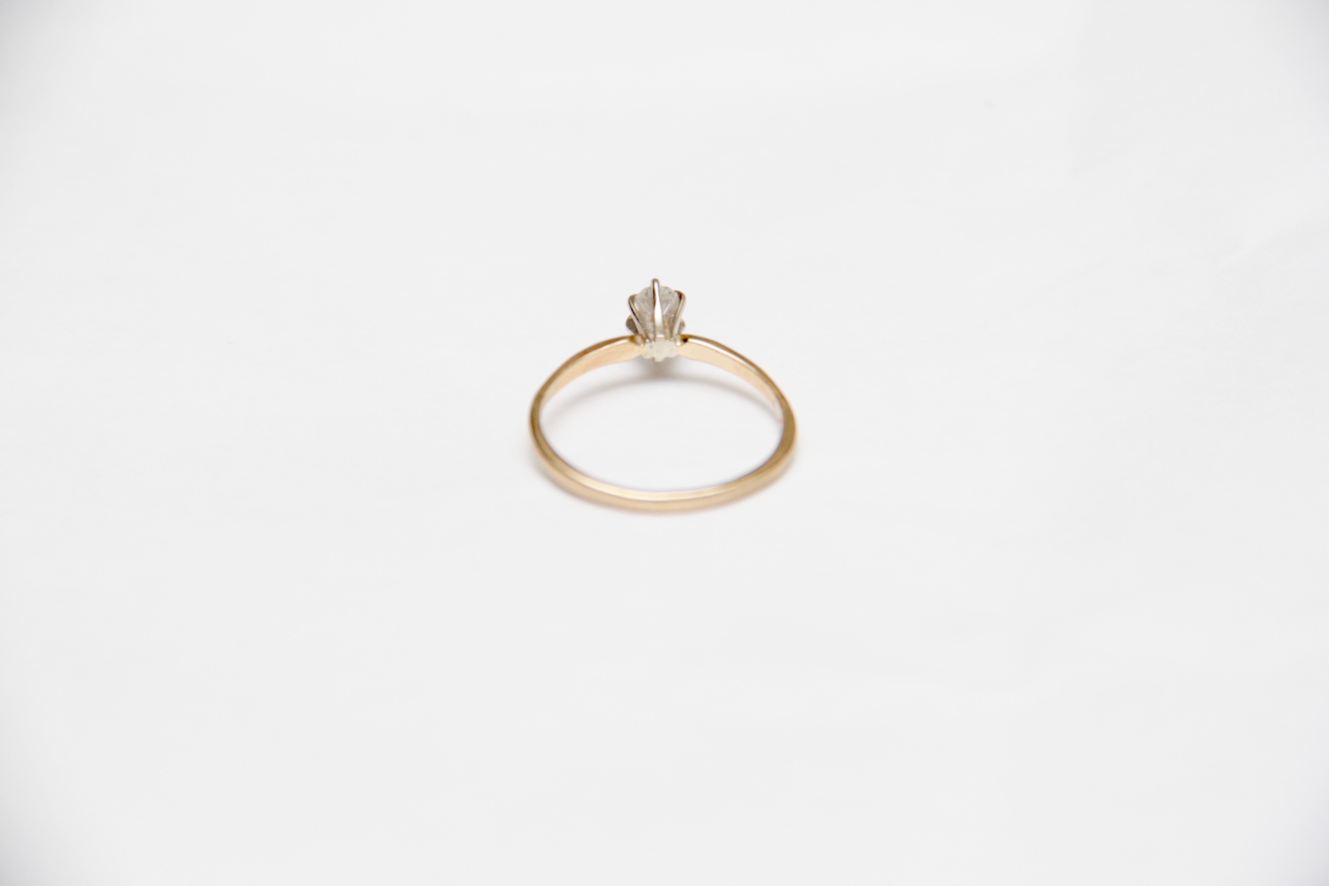 14K Yellow Gold Pear Cut Diamond Ring