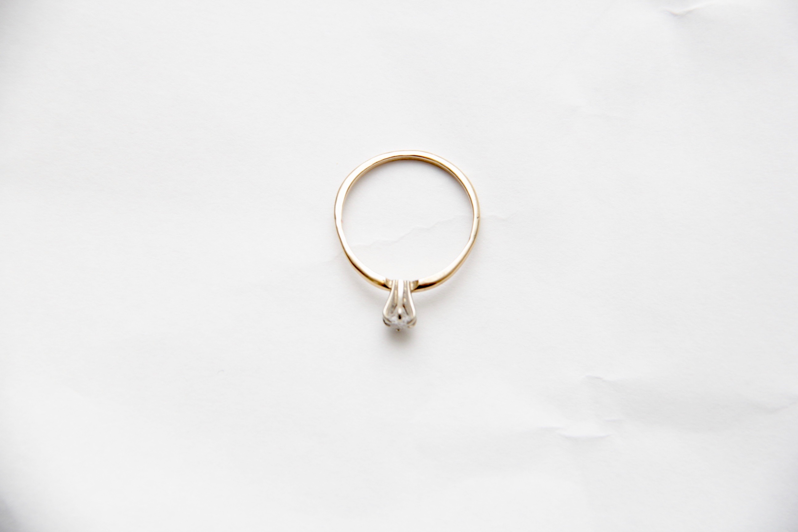 14K Yellow Gold Pear Cut Diamond Ring