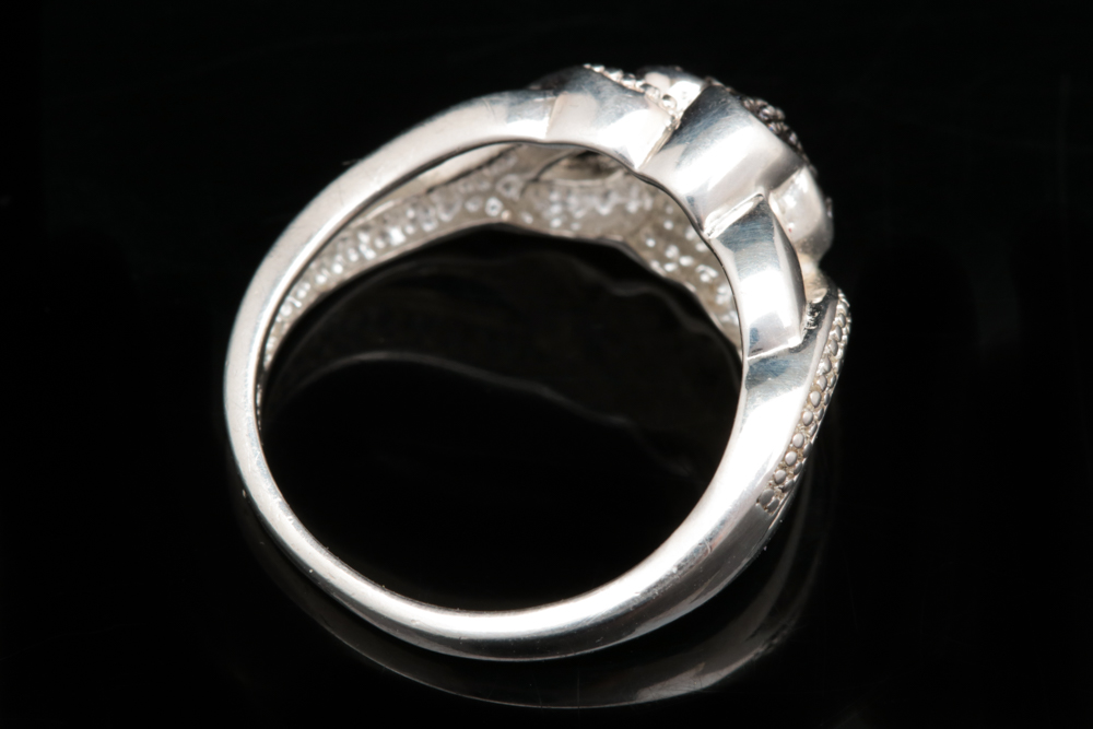 Sterling Silver and Brown Diamond Ring