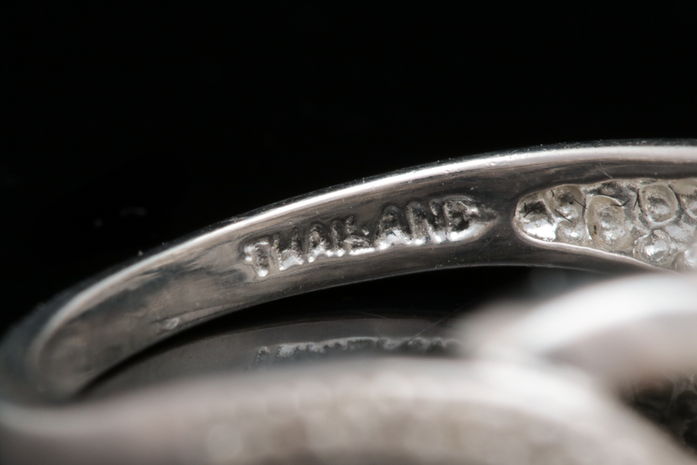 Sterling Silver and Brown Diamond Ring