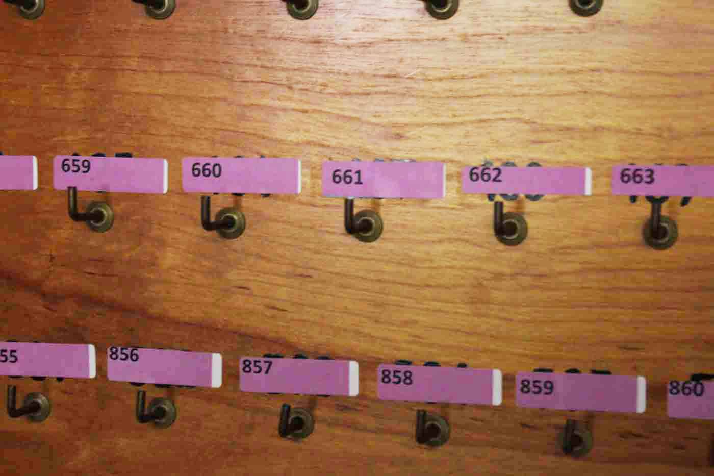 Vintage Rolling Room Key Rack
