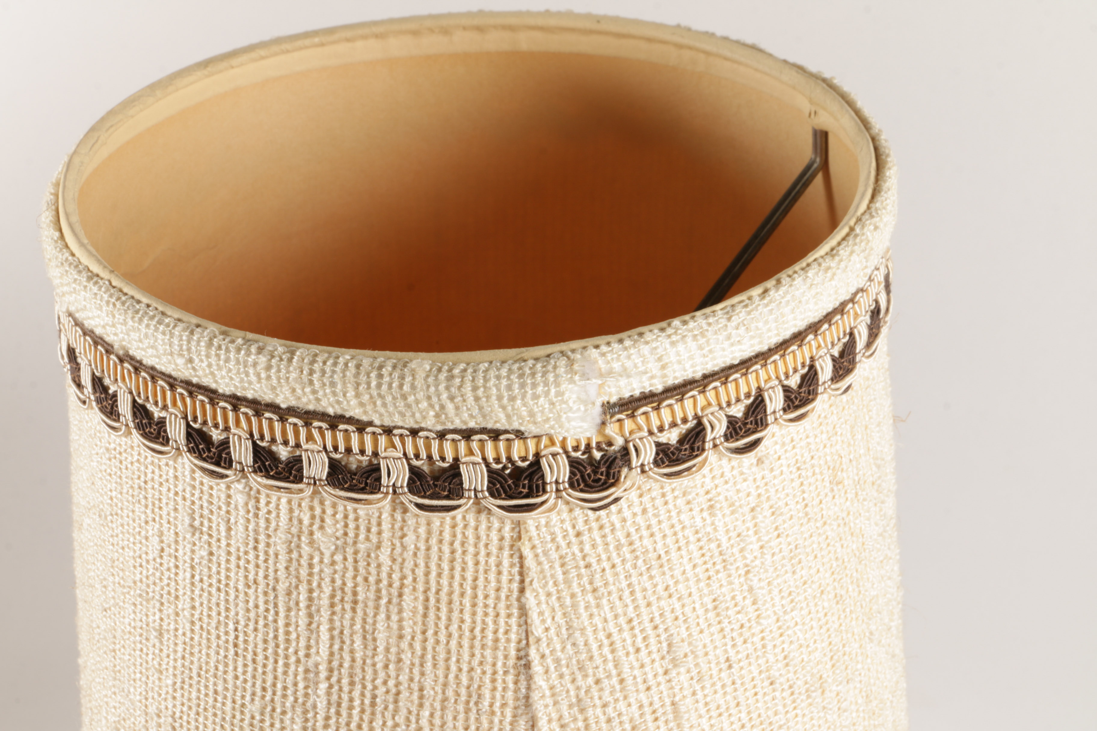 Circa 1970 Lamp Shades and Macrame Owl Tapestry