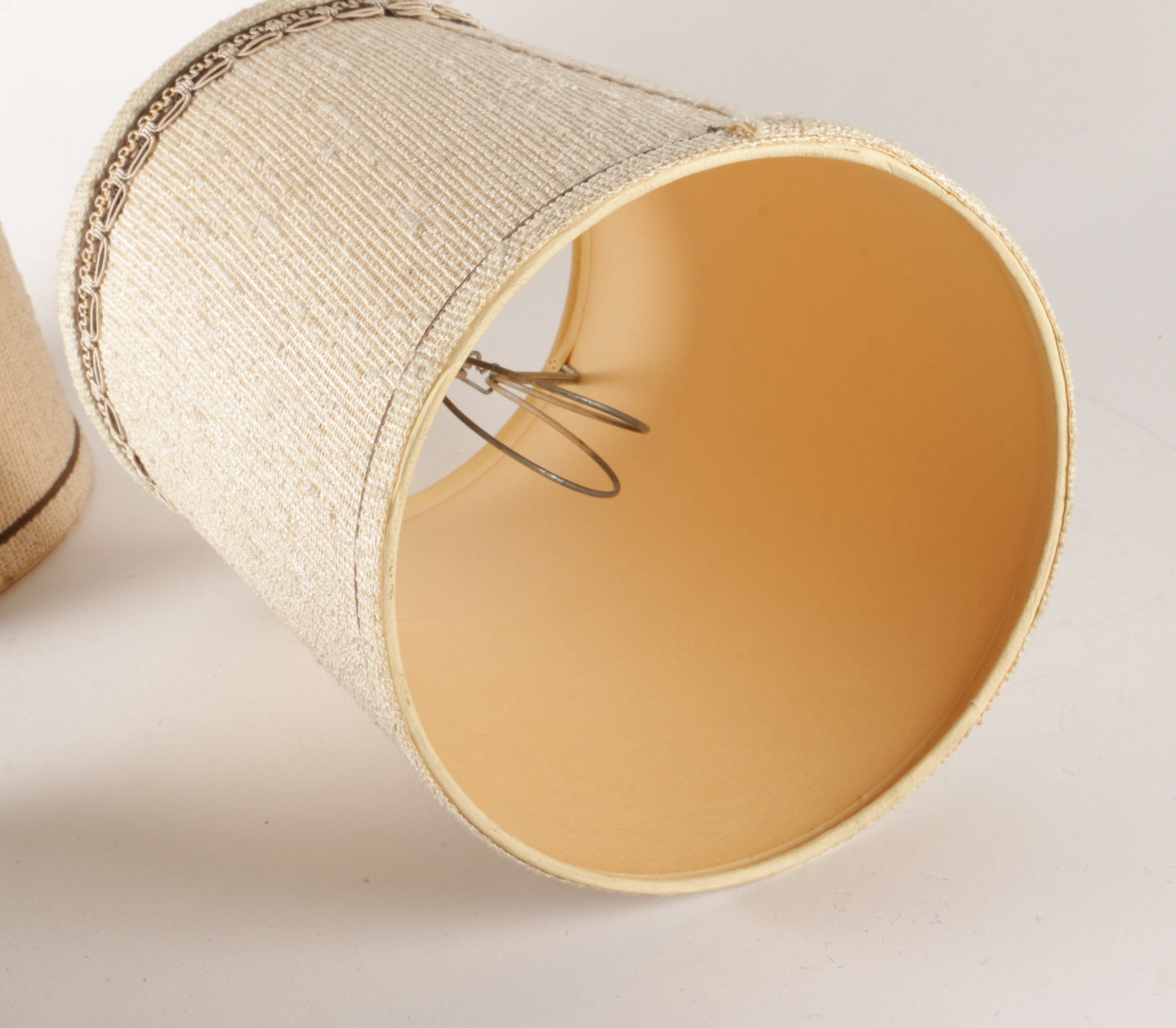 Circa 1970 Lamp Shades and Macrame Owl Tapestry