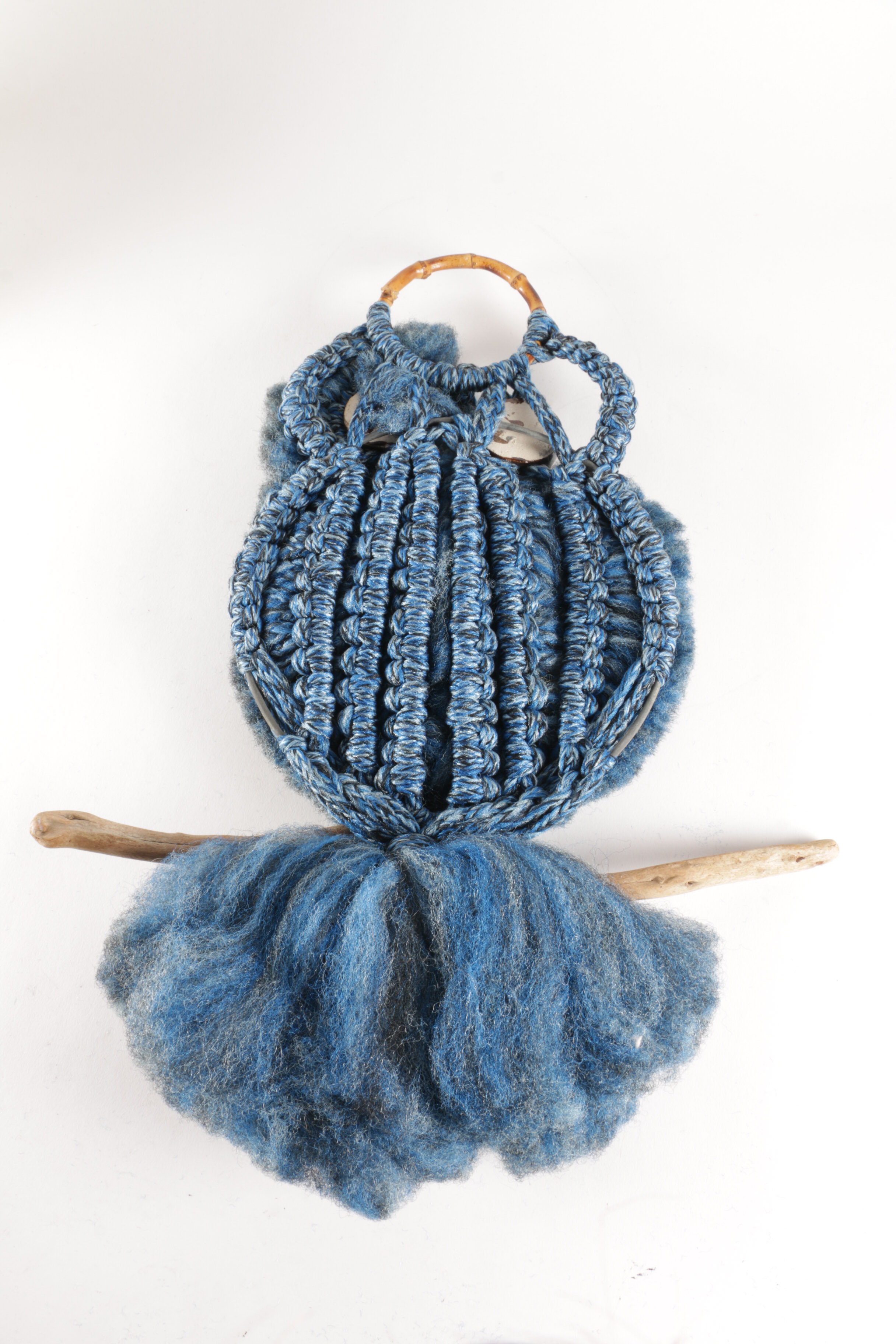 Circa 1970 Lamp Shades and Macrame Owl Tapestry