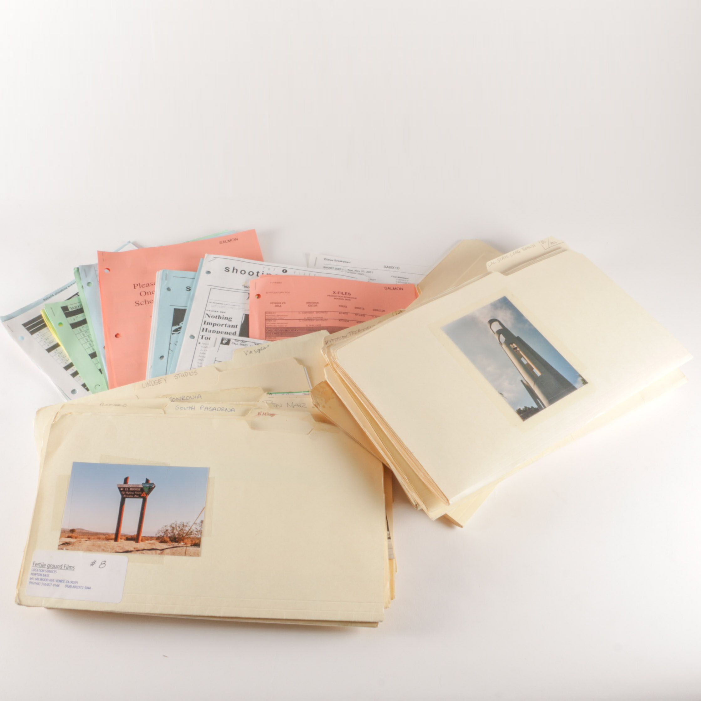 "The X-Files" Season 9 Shooting Schedules, Call Sheets and Location Scouting Photos